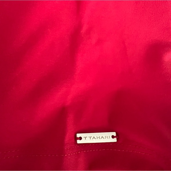 Women's Tahari Short Sleeve Wrap Tee in Red, Size S - Picture 6 of 6